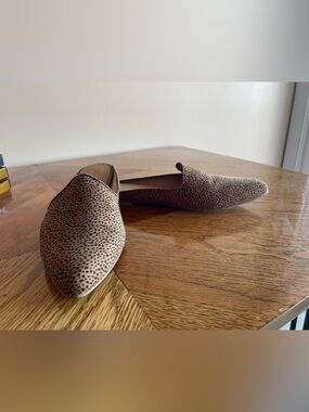 Leopard-Print Slip-On Mules in Tan